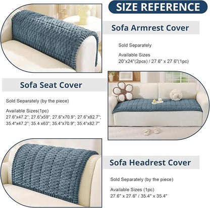 OstepDecor Couch Cover for Dogs, Washable Non Slip Sofa Cover for Pets | Soft Couch Covers for Sofa, Loveseat and Sectional, Furniture Protector Against Pet Hair & Dirt (35.4" x 35.4", Blue)