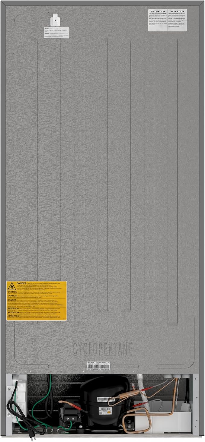 KoolMore 28 Inch 14 Cu Ft Top Freezer Refrigerator, Stainless Steel, Freestanding Full Size Fridge Freezer for Home Kitchen or Garage