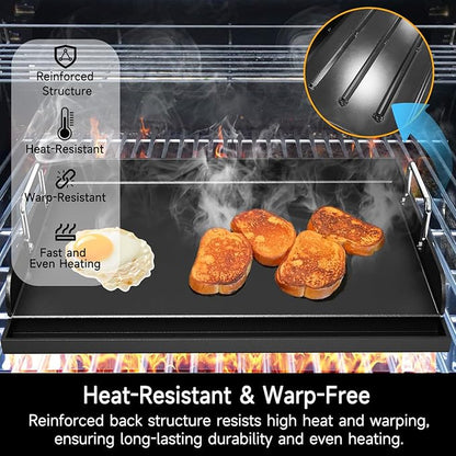 Nonstick Griddle for Gas Grill, 25" x 16" Ceramic Coated Flat Top Griddle for Stove Top, Heavy-Duty, Even Heating, Easy Clean, for Outdoor BBQ & Everyday Cooking