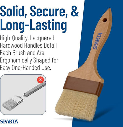 SPARTA Kitchen Basting Brush – 4037600 Basting Brush for Cooking Flat Boar Bristle Brush, Hardwood Handle for Kitchens, Restaurants, Catering, High Heat Food Prep, 4in