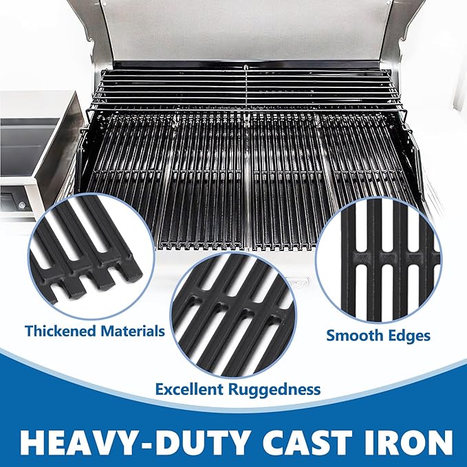 SafBbcue Cast Iron Cooking Grates and Infrared Emitter Replacement for Charbroil Commercial 463248208 463241414 463224912 463231711 463241413 463247209 463247310 463271314 466231711 Grill Part, 4 Pack