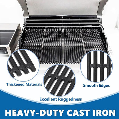 SafBbcue Cast Iron Cooking Grates and Infrared Emitter Replacement for Charbroil Commercial 463248208 463241414 463224912 463231711 463241413 463247209 463247310 463271314 466231711 Grill Part, 4 Pack