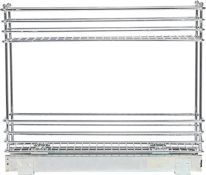 Household Essentials Chrome 2-Tier Sliding Cabinet Organizer, 5"