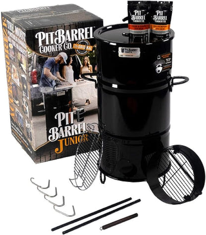 Pit Barrel Cooker 14 in. Pit Barrel Junior Charcoal Smoker Package Black PKG1001J