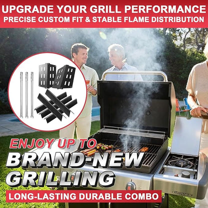 Genesis 300 310 Grill Parts Kit for Weber Genesis E330 E310 S310 E320 S330 S320 EP330 EP310 Parts, Genesis Burner Tube 7621 Flavorizer Bars Heat Deflector Porcelain Steel Grill Parts, 7622 62752