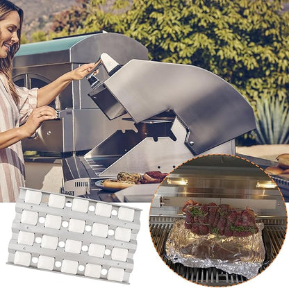 S23218-32Y Briquette Tray for Delta Heat 32 Inch Grill Replacement Parts for Delta Heat DHBQ32 DHBQ32G DHBQ32R/S DHBQ32R DHBQ32RS Ceramic Briquettes Tray with 20 Ceramic Briquettes