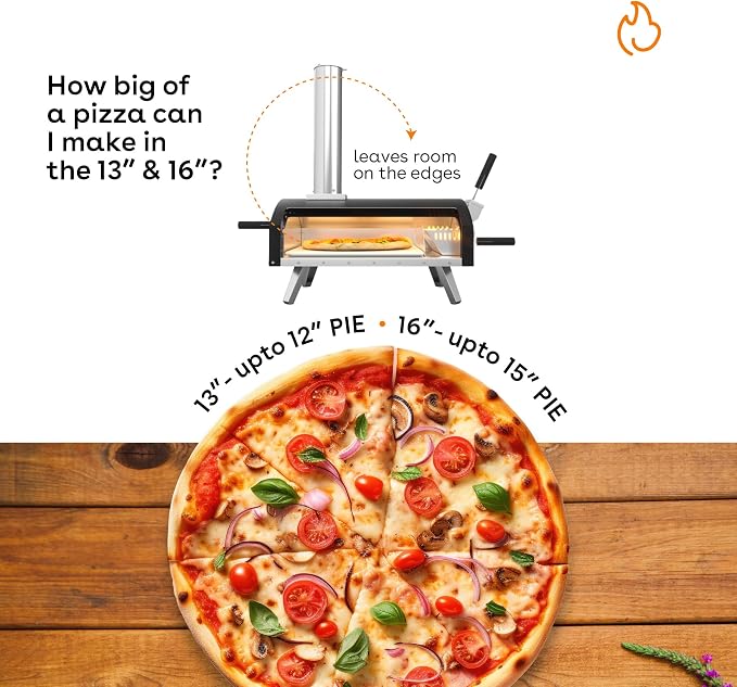 Stoke 13 Inch Outdoor Pizza Oven – Wood Pellet Portable Pizza Oven for Backyard, Camping, or Tailgating – Stainless Steel Multi-Fuel Oven with Pizza Stone & Accessories