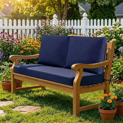 Outdoor Loveseat Cushions, 46×26×4 Inch, Waterproof, Navy Blue | Patio Loveseat Cushions for Outdoor Furniture, Fade Resistant, Outdoor Bench Cushions, for Wicker Furniture, Swing, Couch