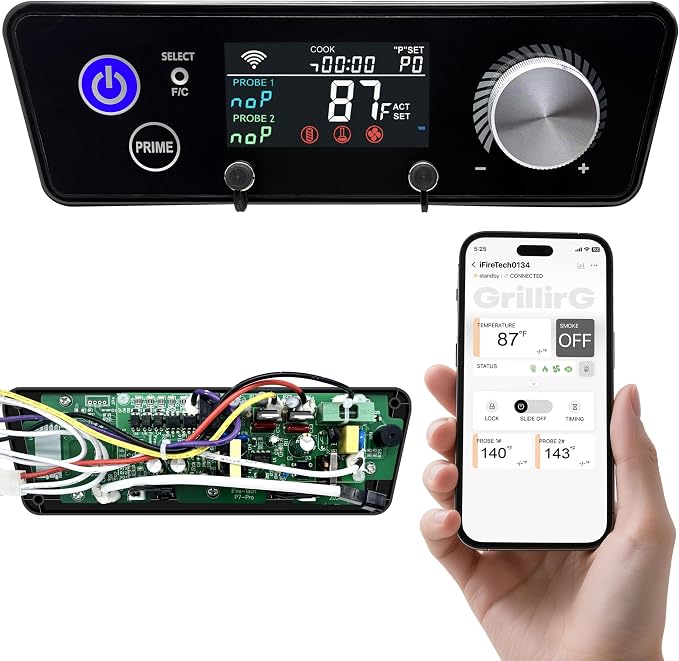 Smart WiFi PID Digital Trapezoid Control Board with App Control for Pit Boss Vertical Pellet Smokers Copperhead 3/4/5/7-Series PBV3P1 PBV4PS1 PBV5P1 PBV7P1 PBV5PW1