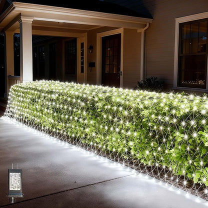 LitHome 21FT x 5FT Christmas Net Lights Outdoor Mesh Lights Connectable | 8 Modes 360 LED Cool White Net Light Green Wire, Waterproof Giant Christmas Mesh Light for Bushes Garden Yard Party Decor