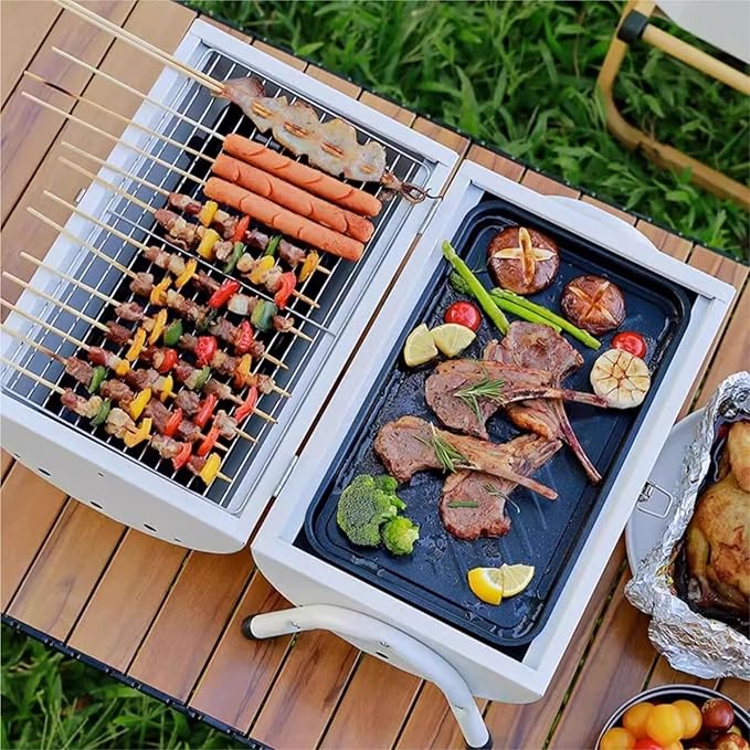 Portable Charcoal Grills Camping Barbecue Stove Chimney Stove Outdoor Picnic Barbecue Household Folding Barbecue Stove Portable Carbon Grill for Outdoor Backyard Picnic Home ( Color : B , Size : 36*25