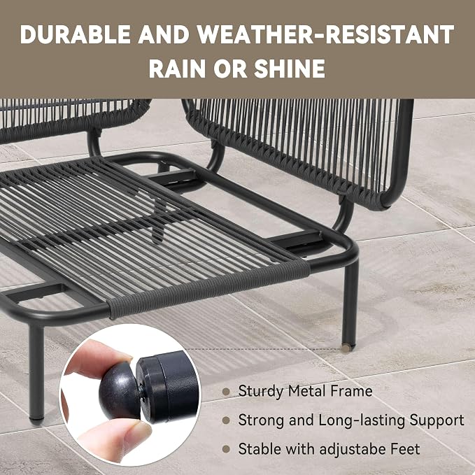 Crestlive Products Outdoor Patio Furniture Set with Coffee Table, 7 Seater Modular Oversized Patio Conversation Set with Cushions, Modern Sectional for Backyard, Deck, Porch, or Poolside