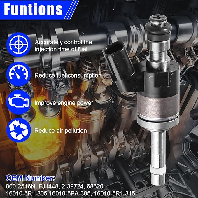 4PCS Fuel Injectors for Honda Accord 1.5L Turbo 2018-2021, for CR-V 2017-2021, for Civic Si 2017-2020, Replace OE 16010-5PA-305 06160-5PA-305 16010-59B-315