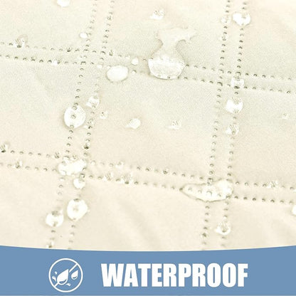 Smiry Waterproof Reversible Pet Couch Covers for Dogs | Pet Friendly, Soft Fabric, Washable Sofa Furniture Protector for Dogs Cat Kids, Checkered (40"x50", Beige/Beige)