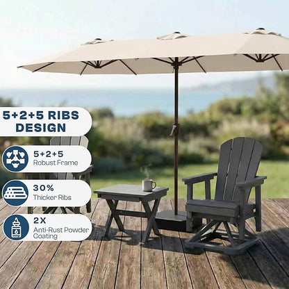 15FT Large Patio Umbrella with Base Included