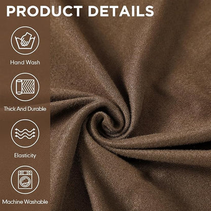 Peryiter 3 Pcs Couch and Loveseat Sofa Covers,Chocolate,Milk Silk | Armchair Covers for Living Room, Sofa Cushion Slipcover, Furniture Protector, Polyester and Spandex, Washable