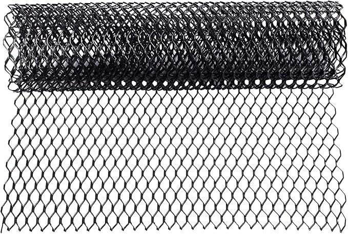 AggAuto Universal 40"x13" Car Grill Mesh 11x25mm Hexagon Hole Black | Aluminum Alloy Automotive Grille Insert Bumper, One of the Most Multifunctional Shape Grids 100x33cm
