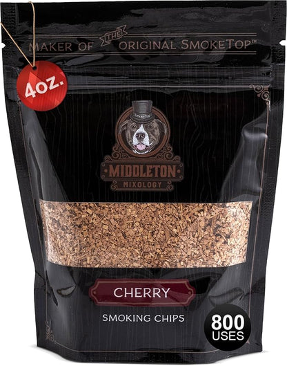 SmokeTop® 4oz Bag - Cocktail Smoker Chips for Old Fashioned Cocktails, Whiskey, & Bourbon - by Middleton Mixology Made in The USA (800 uses) (Cherry)