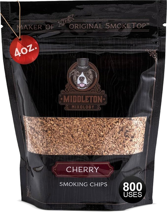 SmokeTop® 4oz Bag - Cocktail Smoker Chips for Old Fashioned Cocktails, Whiskey, & Bourbon - by Middleton Mixology Made in The USA (800 uses) (Cherry)