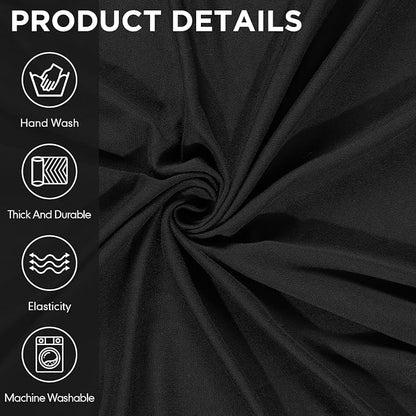 Fanfanwin 3 Pcs Sofa Slipcover Set for Couch Cushion Durable Washable High Elastic Stretchable Furniture Couch Covers with Skirt for Sofa Loveseat Arm Chair(Black,Milk Silk)