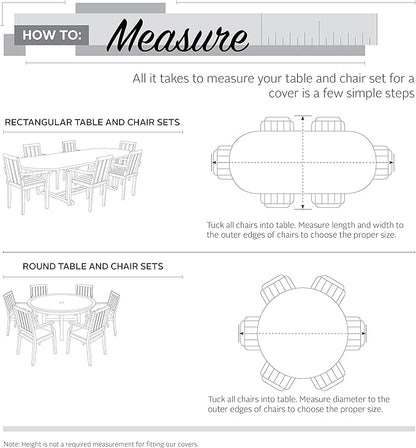 Classic Accessories Veranda Water-Resistant 88 Inch Rectangular/Oval Patio Table & Chair Set Cover, Outdoor Table Cover