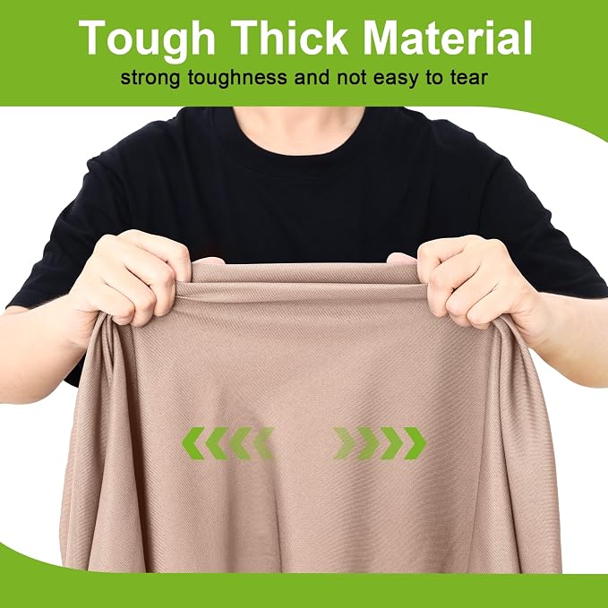 Smiry Round Spandex Tablecloth, Waterpoof Stretch Picnic Table Cover for 45"-56" Tables, Elastic Fitted Washable Tablecloths Dining, Indoor and Outdoor, Nude