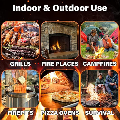 HGD Natural Fire Starters (32 Pcs) - Waterproof & Odorless Charcoal Starters for Fireplace, Campfire, BBQ, Grill, Fire Pit, Wood & Pellet Stove, Chimney, Pizza Oven & Smoker - Indoor & Outdoor Use