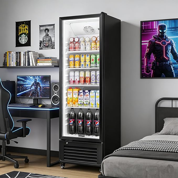 BODEGACOOLER Commercial Beverage Refrigerator, 264 cans & 120 Bottles Display Fridge, Soft LED Light & Automatic Defrost, Commercial Merchandiser Refrigerators,For Office,Home,Garage,Gym,Shop,Man cave