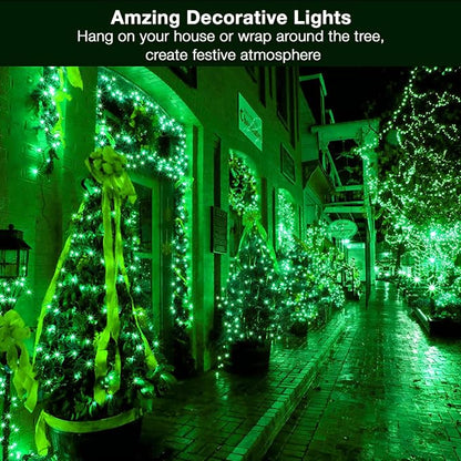BrizLabs Christmas Lights, 69.6ft 300 Count Green String Lights, Connectable Incandescent Mini Light, 120V UL Certified Light String for Xmas Tree Indoor Outdoor St. Patrick's Day Party Decor | Connectable; Green Wire; UL Certified; Waterproof Mini Xma...