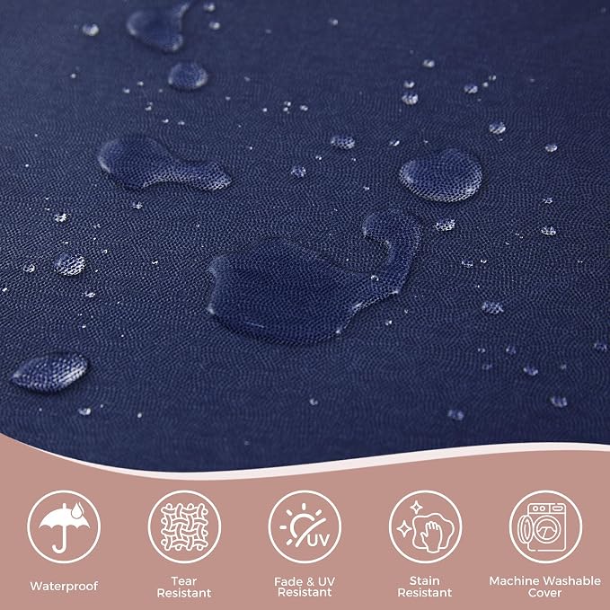 Outdoor Loveseat Cushions, 46×26×4 Inch, Waterproof, Navy Blue | Patio Loveseat Cushions for Outdoor Furniture, Fade Resistant, Outdoor Bench Cushions, for Wicker Furniture, Swing, Couch