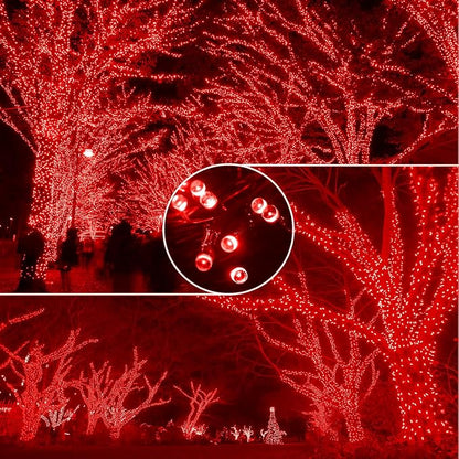 105ft 300 LED Christmas String Lights, End to End Plug 8 Modes | Christmas Lights UL Certified - Outdoor Indoor Fairy Light Christma s Tree, Patio, Garden, Party, Wedding, Holiday (Red)
