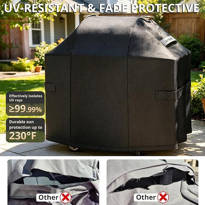 [Upgraded 800D Heavy Duty Fabric] 58" Grill Cover for Weber Genesis II,LX 300 and Genesis 300 Series Outdoor Gas Grill,Waterproof BBQ Cover,Tear & Fade Resistant 7130 Gas Grill Cover for Weber Grill