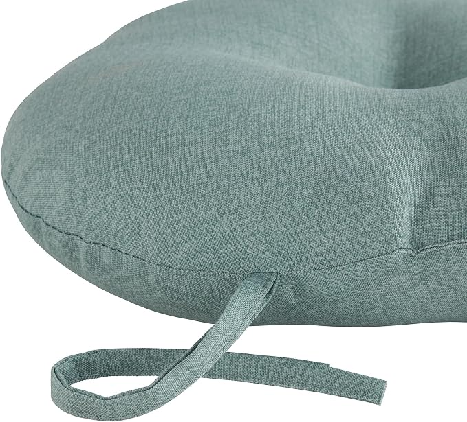 Greendale Home Fashions Seafoam Outdoor 15-inch Bistro Seat Cushion, Set of 2