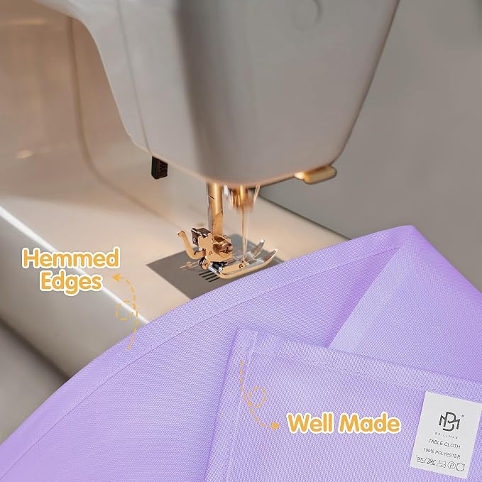 BRILLMAX 6 Pack Lavender Tablecloths 90x156 Inch for 8ft Rectangle Tables | 150 GSM Polyester Fabric, Floor Length Drop, Water, Stain & Wrinkle Resistant Cloth Cover for Wedding Reception Banquet Party