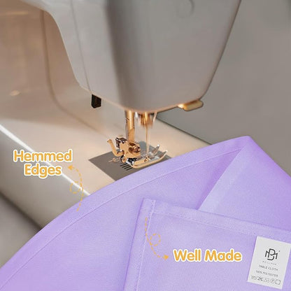 BRILLMAX 8 Pack Lavender Tablecloths 60x126 Inch for 8ft Rectangle Tables | 150 GSM Polyester Fabric, 15" Standard Drop, Water, Stain & Wrinkle Resistant Cloth Cover for Wedding Reception Banquet Party