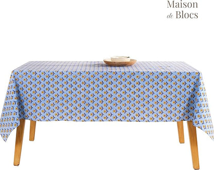 100% Cotton Hand Block Printed, Tablecloth for Kitchen, Dining, Table Cover for Parties, Chritmas, Weddings, Barbecues and Summer picnics Table Cloth