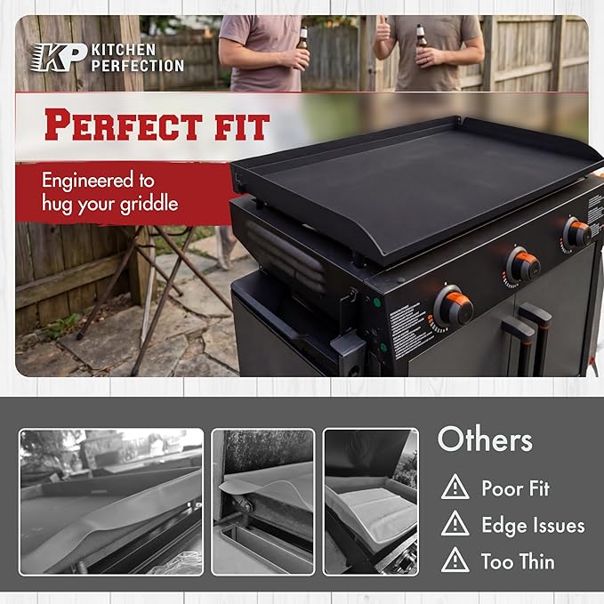 KITCHEN PERFECTION 28" Premium Silicone Griddle Cover Mat for Blackstone Griddle 28 Inch - Hermetic Protection from Rust & Debris All Year, Fits All Blackstone 28 Inch Models - Food Grade Silicone