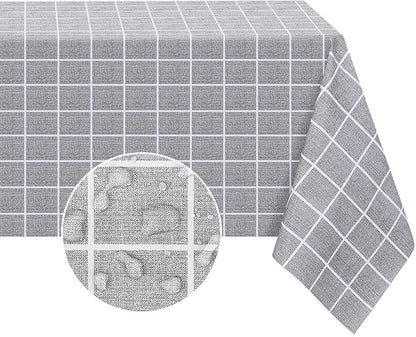 Romanstile Rectangle Vinyl Tablecloth, 100% Waterproof Oil-Proof Checkered Plastic Table Cloth, Heavy Duty Wipeable Table Covers for Dining, Camping, Picnic, Outdoor - 54 x 78 Inch, Blue Checkered