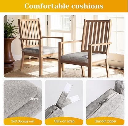 FansaFurn Patio Dining Chairs Set of 4, Aluminum Outdoor Patio Chairs with Waterproof Cushions, Metal Outdoor Patio Furniture Set for Porch, Balcony, Deck, Backyard, Brown