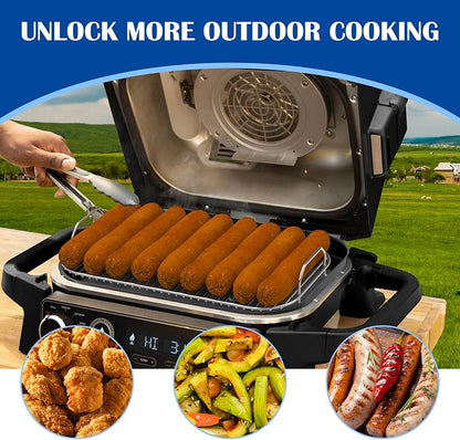 Griddle & Smoke Rack Kit for Ninja Woodfire XL OG951/850 Grill Accessories | XSKGRIDLXL Flat Top Griddle Plate & XSKRSTRKXL Roast Rack for Ninja Woodfire OG800/900/951/850 Pro Connect XL Grill PFOA-free