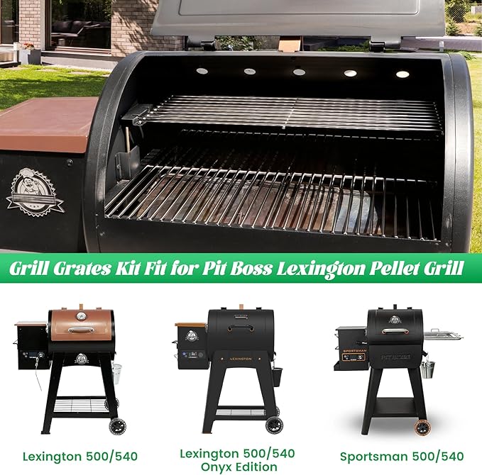 Warming Rack for Pit Boss Lexington Grill Cooking Grates Upper Grid Pitboss 500 540 Series Wood Pellet Smoker Replacement Parts Stainless Steel Grilling BBQ Accessory