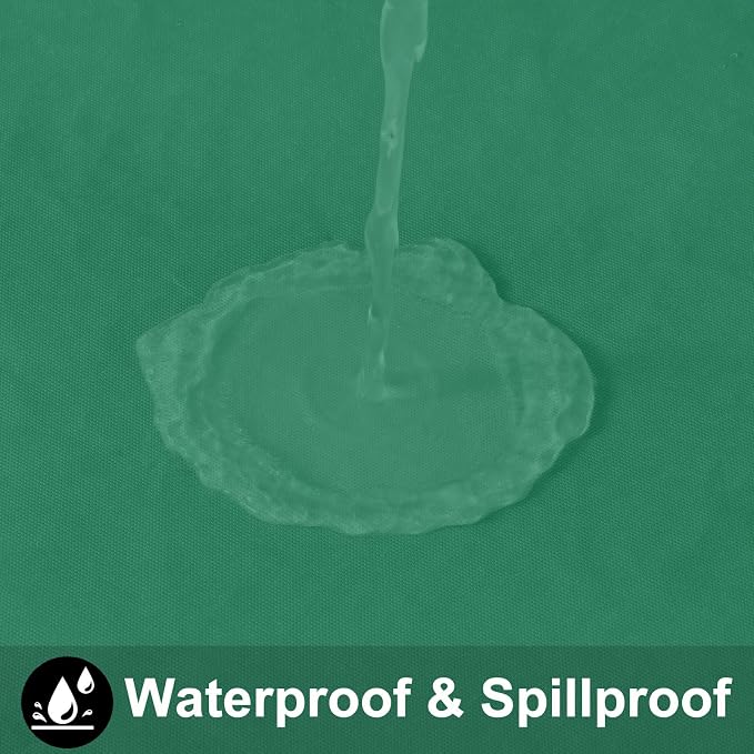 Smiry Rectangle Table Cloth 54x78 Inch, Waterproof Wipeable Vinyl Tablecloths Protector, Oil Spill Proof Plastic Table Cover for Dining, Picnic, Camping, Outdoor, Emerald Green