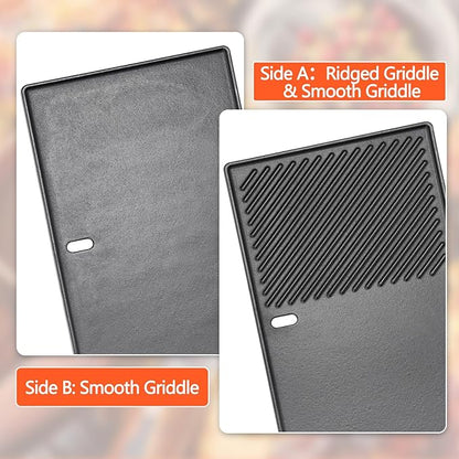 QuliMetal Reversible 7598 Griddle Replacement Parts for Weber Spirit 300 & GS4 Spirit II 300 Series Grills, Spirit E310, Genesis Silver Gold B C, Genesis 1000-5000 Cast Iron Griddle Plate 7658, 1 Pack