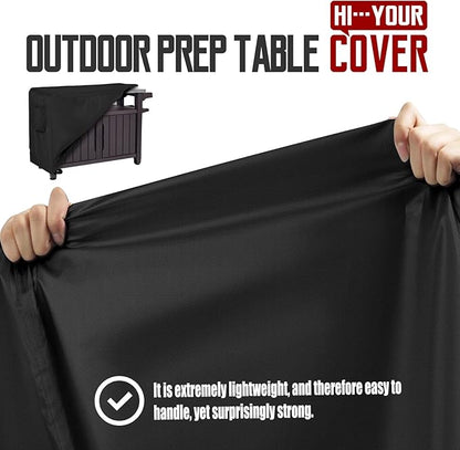 40" Outdoor Prep Table Cover – Fits Royal Gourmet Double-Shelf & Keter Unity 32" Portable Cart – Waterproof 420D Heavy Duty BBQ Bar Cart Cover, Fade Resistant with Vents (Black)