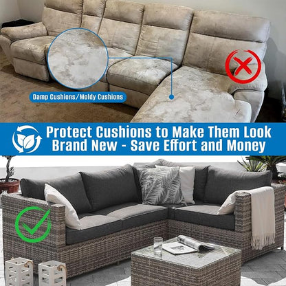 SIRUITON Cushion Storage Bag 600D Oxford,Waterproof,78.7"x23.6"x29.5" | Heavy duty, rip proof, with handle & zipper, for patio & garden cushions, UV-resistant, all-weather protection