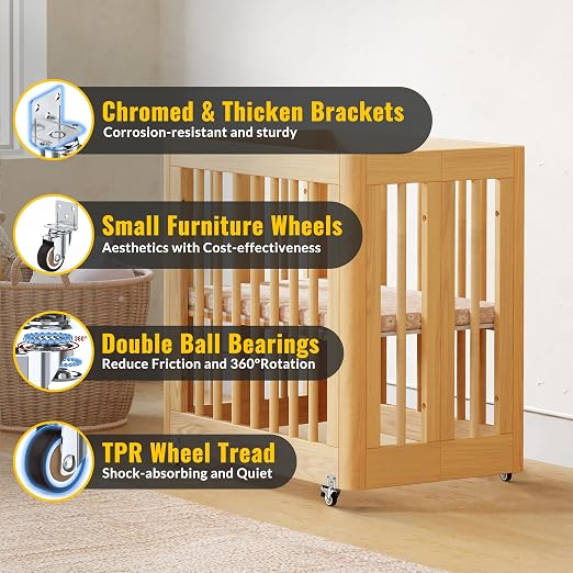 HOLKIE Side Mount Casters Wheels 1.25 Inch with Heavy Duty Thickened L-Shaped Plate Double Ball Bearing Swivel Casters Set of 4 Holding 100 LBS Ideal Wheels for Furniture,Planters,Small Tables
