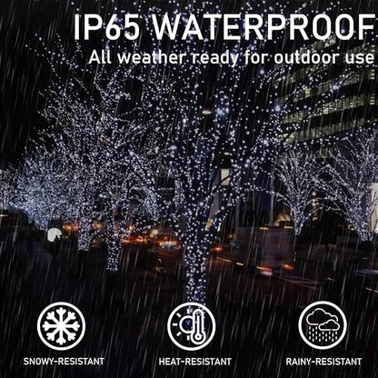 Upgrade 6Pack 600LED Solar String Lights for Outside, Solar Christmas String Lights Outdoor with 8 Modes, IP65 Waterproof Outdoor Twinkle Light, Garden Xmas Tree Christmas Decoration, Cool White