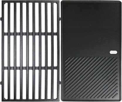 Uniflasy 7637 17.5 Inch Cast Iron Griddle Grates Replacement Part for Weber Spirit E210 E220 S210 S220 with Front Control, Reversible Griddle Plate for Weber Spirit & Spirit II 200 Series