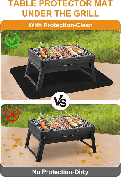 24×31 inches Under Grill Mats for Outdoor Grill, Tabletop Heat Resistant Fire Pit Mats for Countertop and Patio Protection-Fireproof & Waterproof & Oil Proof