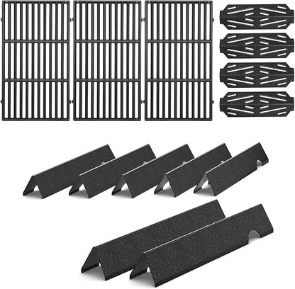 Grill Parts for Weber Genesis II/LX 400 Series (4 Burner) – 18 3/4" Grill Grates, 17 1/8" Flavorizer Bars & Heat Deflectors, Fits GS4 Genesis II E/S-410 E/S-415 E/S-435 E/S-440, Replaces 66033 66089